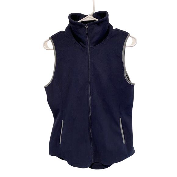 Old Navy Jackets & Blazers - Old Navy Women’s Fleece Vest XS Full Zip Navy Blue Gray Pockets Layering Uniform